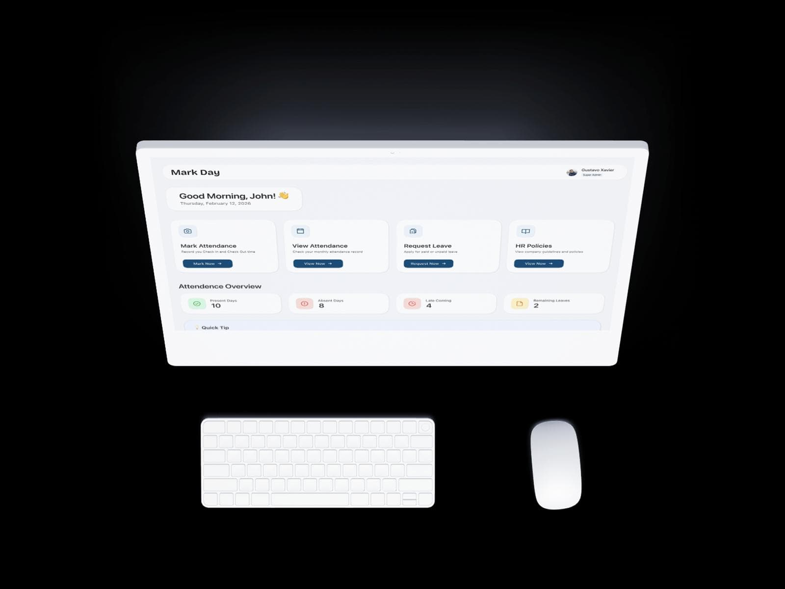 Mark Day desktop dashboard preview