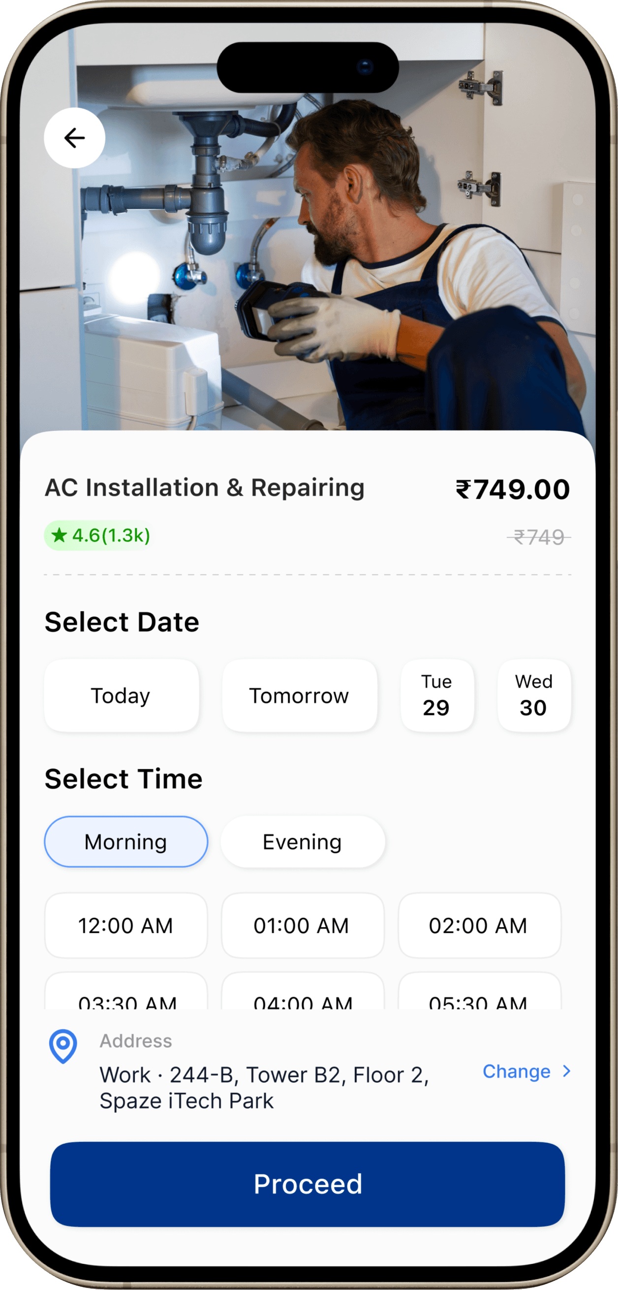 FastResponse mobile booking interface