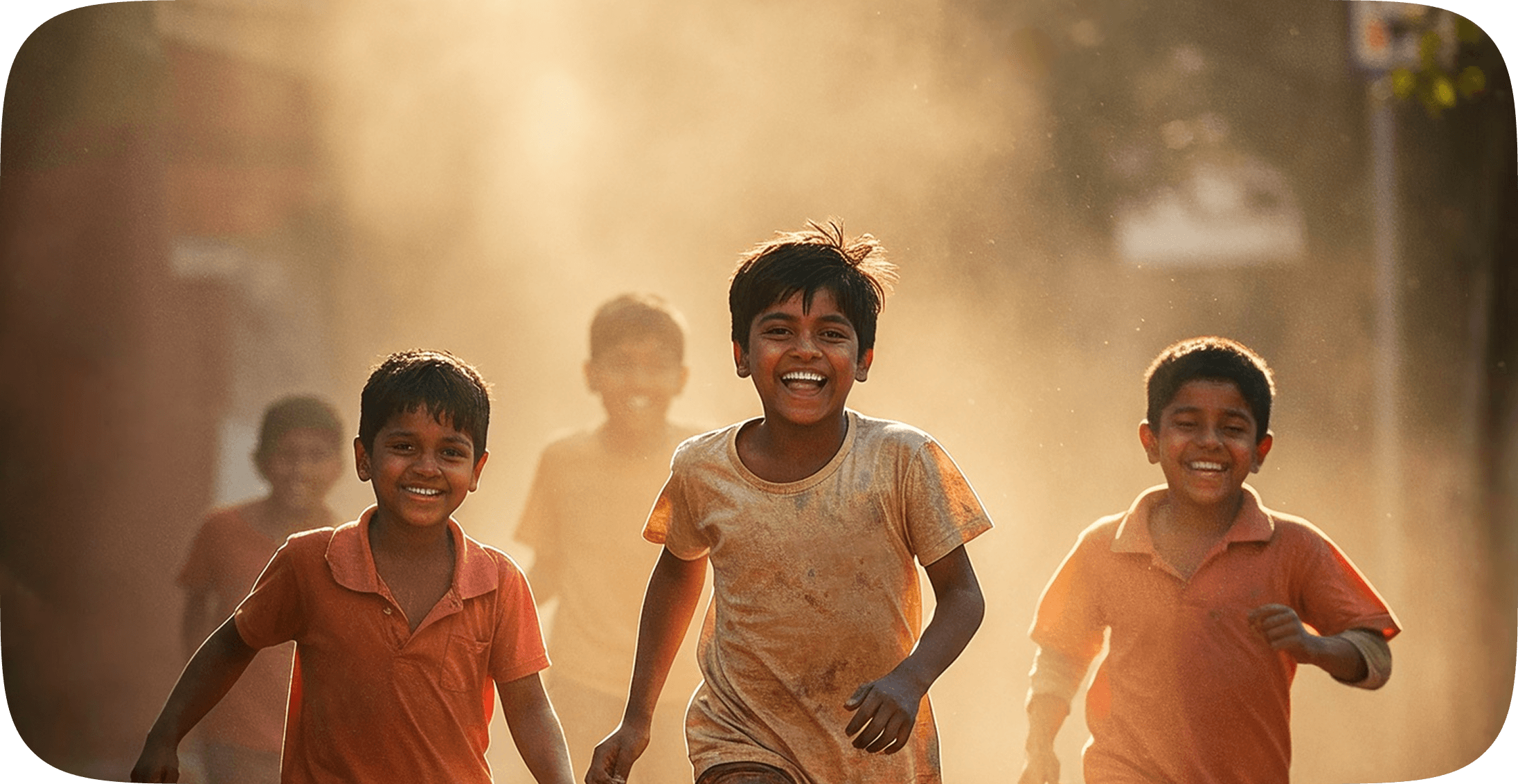 Children running outdoors