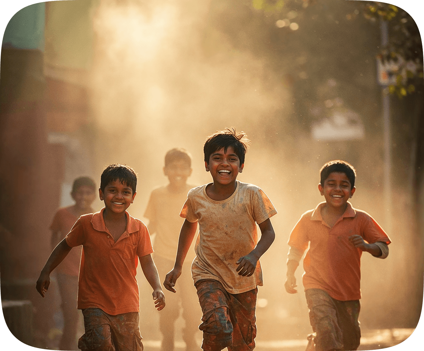 Children running together